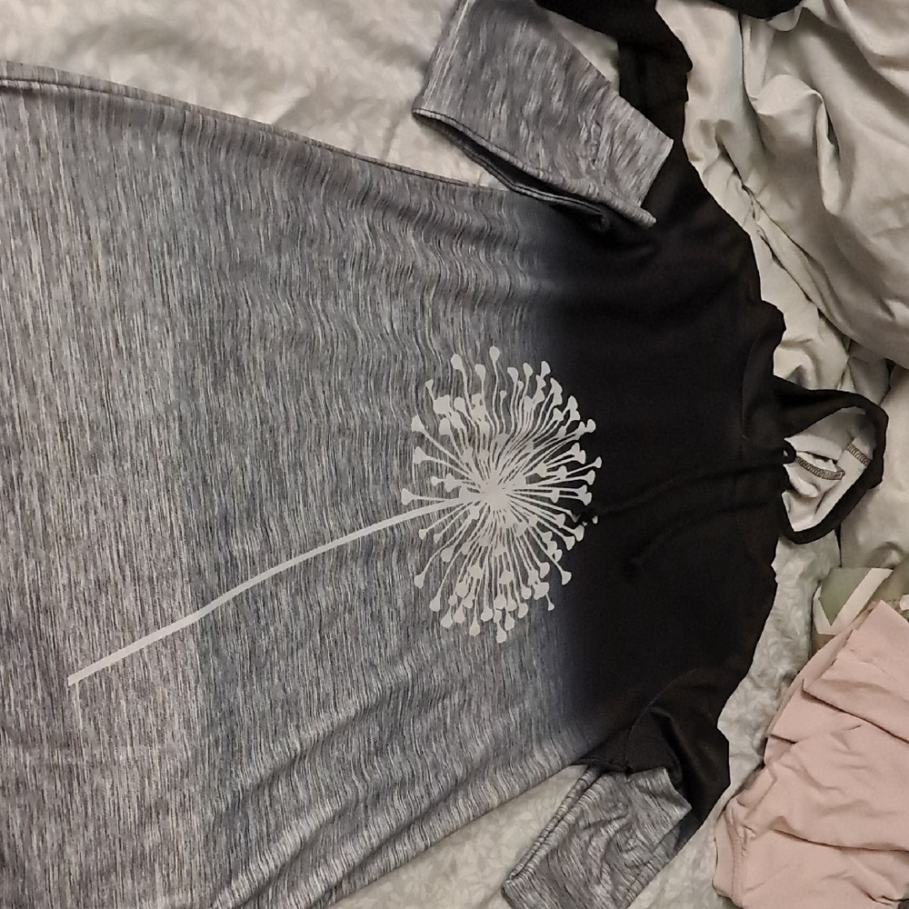 SHEIN Black and Gray Long Sleeve Dress